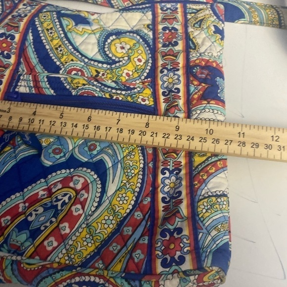 VERA BRADLEY Red White Blue & Yellow 11x11" Shoulder Bag Zipper Pocket - Picture 6 of 7